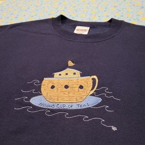 🦒🦒🐢🐢 Vtg Noah's Ark 🚢 ⚓️ Sweater Sweatshirt 🔥 Vintage Large 🇺🇸 Christian